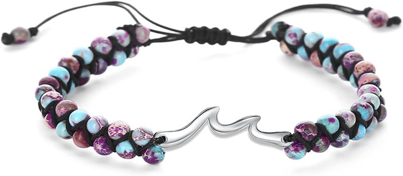 DivaGlamz To My Granddaughter-Infinity Forever Love Heart Bracelet, Natural Emperor Stone Double Layer Purple Beaded Woven Wrap Bracelets Adjustable Mind Peace Gift Jewelry - Image 2